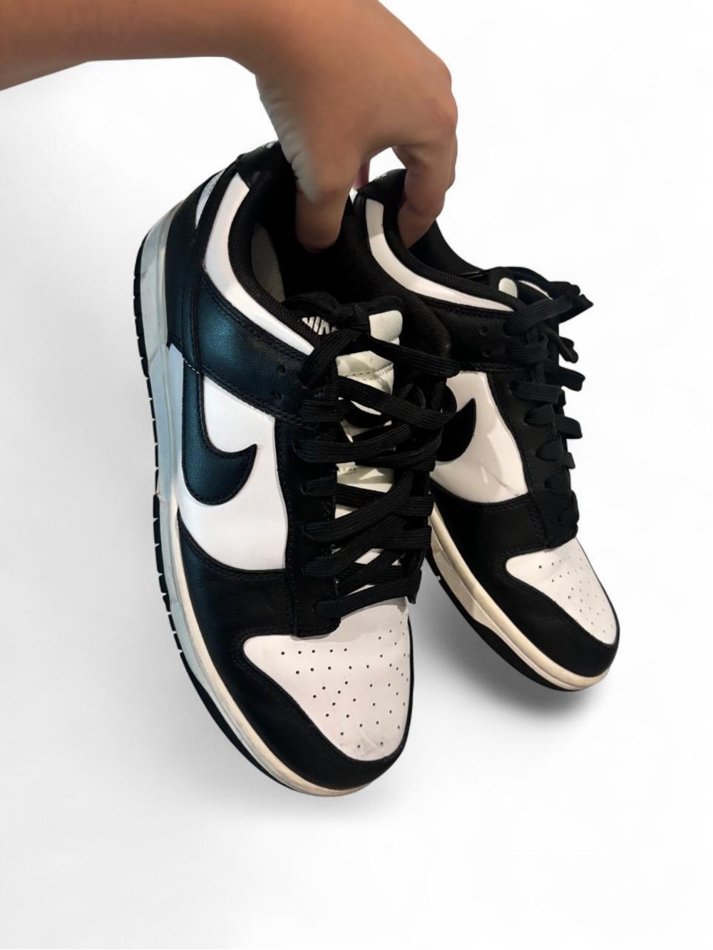 Nike Black and White Dunk-Style Low Sneakers